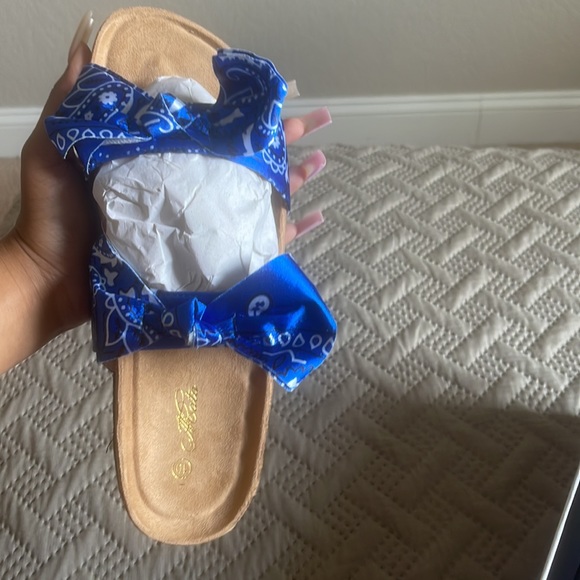 Bandana Bow Sandals/Slides - Picture 3 of 3